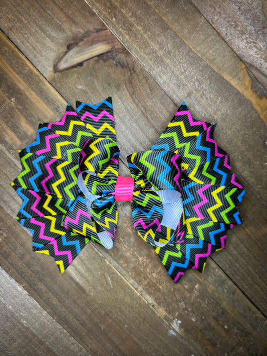 Chevron Hair bow- print