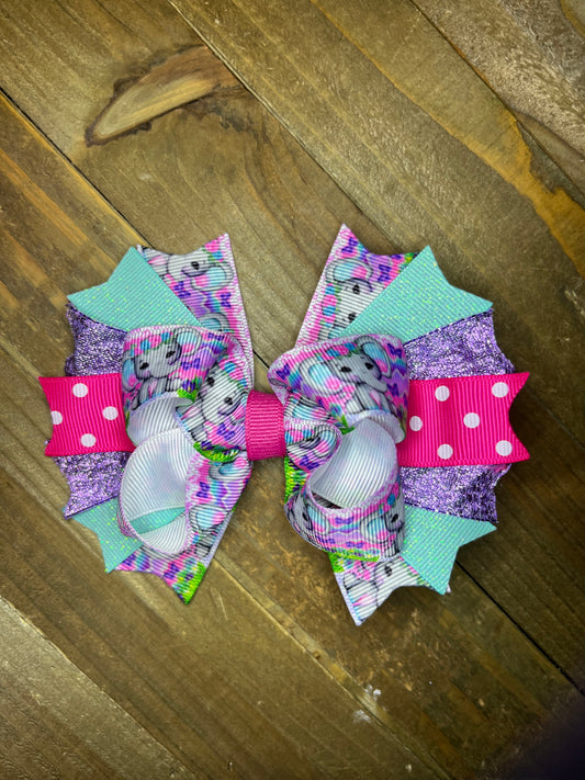 Baby elephant  Hair bow- print