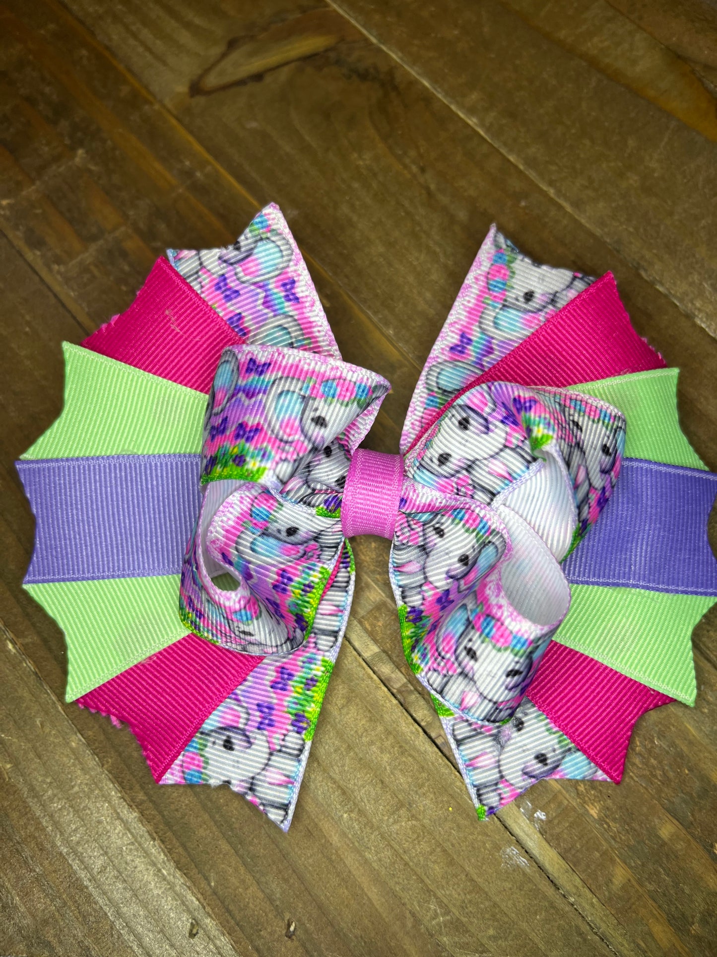 Baby elephant Hair bow- print