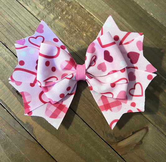 Valentine's Day Hair bow- holiday Hearts