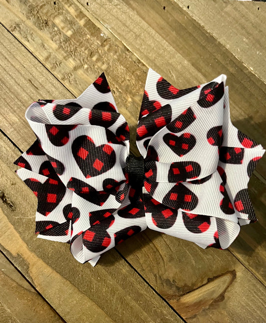 Valentine's Day Hair bow- holiday Hearts