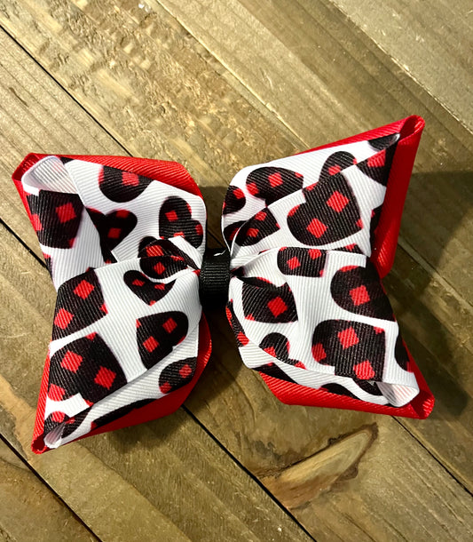 Valentine's Day Hair bow- holiday Hearts